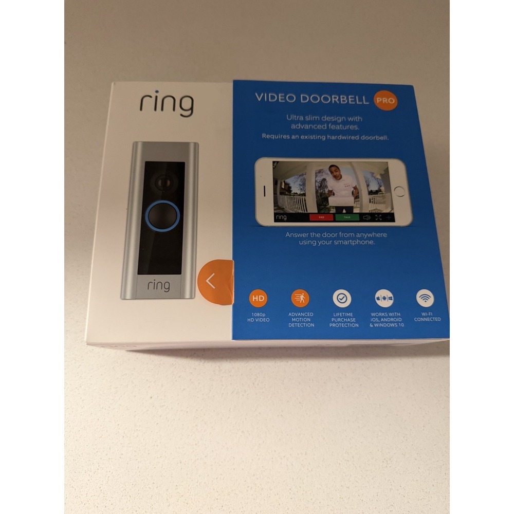 Ring Video Doorbell Pro 1st Gen 1080p HD Wired WiFi Smart Doorbell-NEW
